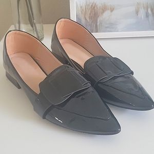 Loafer Flats Black PU Leather 9M